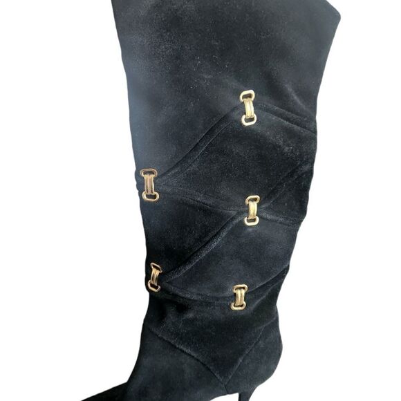 ANTONIO Melani Black and Gold Suede Boots - Picture 4 of 6
